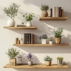 Prateleira Flutuante Pinus 60cm Natural com Suporte Invisível | Decoração Moderna