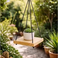 Mini prateleira suspensa para jardins prateleira madeira pinus estilo industrial decoracao