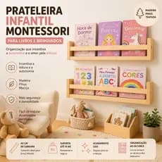 2 Nichos Montessori Madeira Pinus 40cm | Porta Livros | Nichos multiuso