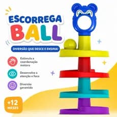 Escorregador de bolas 36cm - Torre de Brinquedo com Bola Sonora- 4 Voltas Desenvolvimento infantil mamãe e bebê