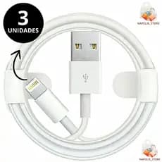 Kit 3 Cabos de Iphone Turbo Lightning USB 1 Metro Iphone 5 6 7 8 X XR XS 11 12 13 14