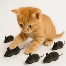 Pote 50 Ratinhos Sonoros Gato Apito Diversão Brinquedo Estímulo Felino Interativo Caça Pet