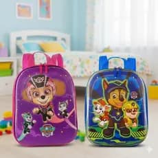 Mochila Infantil Patrulha Canina Azul Roxa Azul Kids Conforto Passeio Creche Fofo Tamanho P