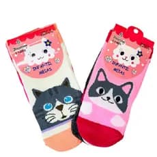 Kit 12 Pares Meia Infantil Menina Cano Médio Super Antiderrapante Algodão Super Confortável