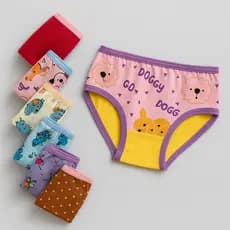 Calcinhas Infantis Juvenis Meninas Modelagem Tanga, Algodão Confortável e Estampas Sortidas 3, 6 e 9 unidades