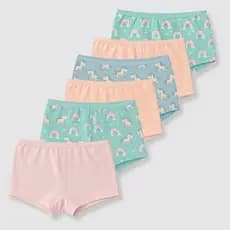Kit 6 Calcinhas Shortinho Infantil Juvenil 100% Algodão Toque Suave Confortável Estampas Divertidas