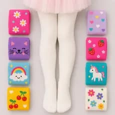 Kit 3 Pares de Meia Infantil Para Meninas Fio 40 Grossa Estampas Sortidas Ideal Para o Inverno