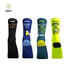 Meia Bike & Running Performance Masculina Cano Médio Elástico Frases - Rikam