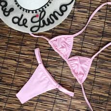 Biquini fita calcinha fio cortininha sem bojo biquíni fita de marquinha calcinha regulável