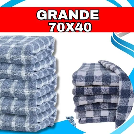 kit 5/10/15/20 un Pano De Chão grande Xadrez  Branco Tamanho70x40 saco duplo pano de limpeza algodão