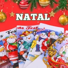 Kit Pano de Prato Natal Estampas Natalinas - tamanho grande