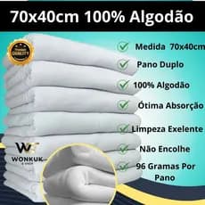Pano de Chão Grande 70x40cm – Algodão Puro, Alta Absorção e Limpeza Sem Esforço Reforçado/Resistente