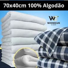 Kit Panos De Chão Branco Para Limpeza Grande Grosso Saco Duplo Algodão 70X40