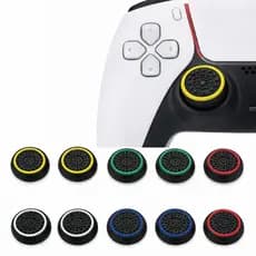 Kit com 10 Grips Diversos de Borracha Silicone Botão Compatível com Controle Gamer PS3 PS5 PS4 XBOX Protetor Analógico