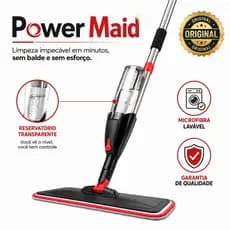 Power Maid Mop Spray Giratório com Reservatório Esfregão Flat Microfibra Lavável Rodo de Limpeza