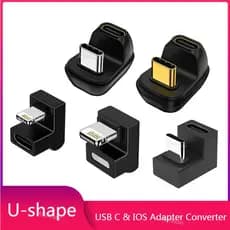 Adaptador USB C OTG Em Forma De U Para Carregamento De Dados De Iluminação iPhone 13 12 11 Xiaomi Samsung Ipad
