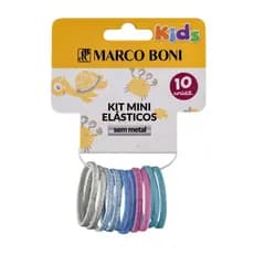 Mini Elásticos De Cabelo Brilhante Sem Metal 10UN Marco Boni