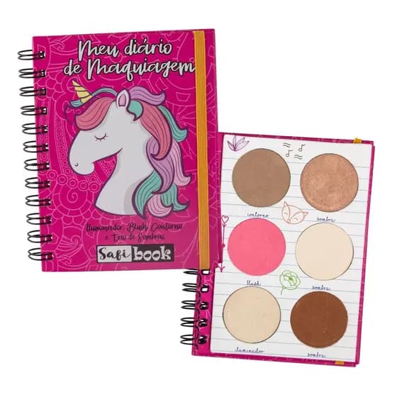 Paleta Maquiagem "Meu Diário" Com Sombra Blush Iluminador