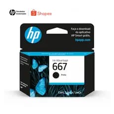 Cartucho HP 667 Original 3YM79AB Preto p/ Deskjet 2376, 2776, 6476, 5076, 5276