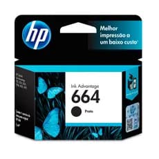 Cartucho HP 664 Original F6V29AB Preto p/ Deskjet 2136, 2676, 3776, 5076, 5276