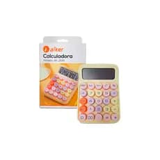 Calculadora Portátil 12 Dígitos Colorida (Pilha AAA Incluso) AK-J018 Tomate