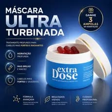 Máscara Creme Turbinada de Hidratação 300 gramas. Ganhe 03 ampolas de brinde. Dermabel Botox Capilar