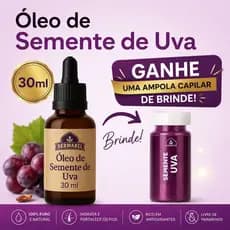 Óleo de Semente de Uva 30 Ml Ganhe uma Ampola Capilar Previne Celulites e estrias.Anticaspa Dermabel