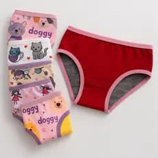 Kit 6 Calcinha Feminina Menina Infantil Juvenil Tanga Cacinhas Confortável Criança Estampas Sortidas