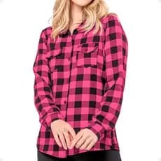 Camisa Xadrez Manga Longa Feminina Plus Size Blusa Viscose Festa Junina Quadrilha