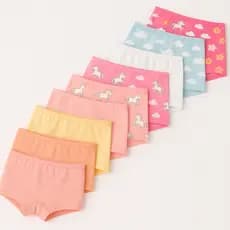 Kit 9 Calcinha Box Shortinho Feminina Menina Infantil Juvenil Boxer Calcinhas Algodão Confortável Criança Estampas Sort