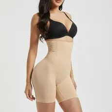 Short Cinta Modeladora Feminina Alta Compressão 4 Barbatanas Aço Levanta Bumbum Segunda Pele