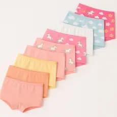 Kit 9 Calcinhas Infantil Estilo Shortinho Boxer Para Meninas 100% Algodão Macias e Confortáveis