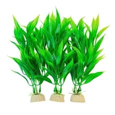 Planta Artificial Decoração Verde Robusta 17cm c/3un Aquário