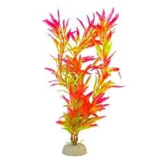 Planta Artificial Rosa e Verde Robusta 25cm Enfeite Aquário