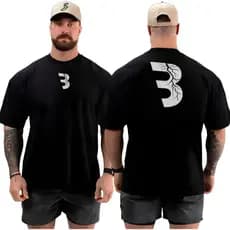 Camiseta masculina Oversized  para Academia Musculação camisa algodão over Streetwear raio 100% Algodão