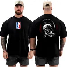 Camiseta Camisa Oversized Top para Academia Musculação sparta Streetwear 100% Algodão