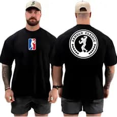 Camiseta masculina Oversized  para Academia Musculação camisa premium over Arnold classic Streetwear 100% Algodão