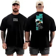 Camiseta masculina Oversized  para Academia Musculação camisa premium sparta m vs m streetwear 100% Algodão