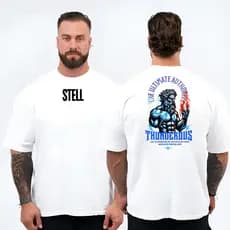 Camiseta Camisa Oversized Top para Academia Musculação Zeus Thunderous Glamour  Streetwear 100% Algodão