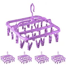 Varal Lilás/Roxo 26 Grampos Varal Roupas Íntimas Retrátil Prendedores Plástico Forte