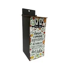 Puxa Saco Parede Adesivado Mdf/ Organizador de Sacolas Madeira