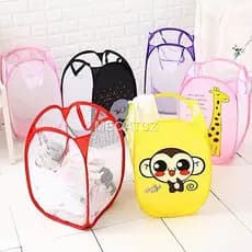 Cesto Roupa Suja Nylon Multiuso Organizador Cor Sortida
