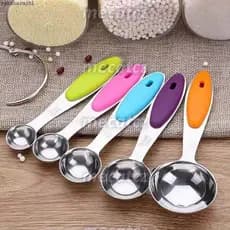Conjunto De Colher Medidora De INOX Com 5 Peças VERMELHO