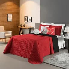 Colcha King Sem Babado Kit Cobre Leito Matelado 8 Peças Decoração Cama Posta