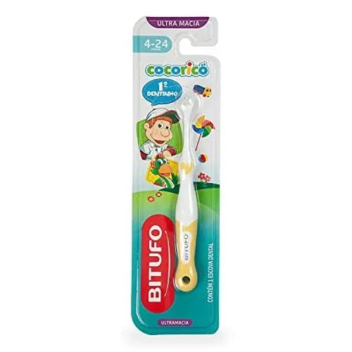 Escova De Dente Infantil Bitufo Cocoricó Ultra Macia 4 a 24 Meses