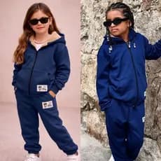 Conjunto Básico MOLETINHO Infantil Unissex Menino e Menina Kit 2 Peças Calça + Casaco Inverno 2 ao 14 Anos
