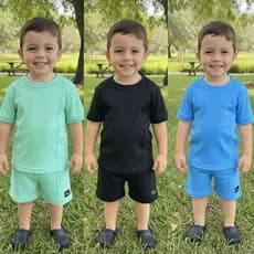 Conjunto Infantil Menino Básico Moletinho Confortável 2 a 14 Anos