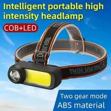 Lanterna De Cabeça Super brilhante cob 2 led farol de longa distância usb recarregável uso 18650 bateriaà prova água