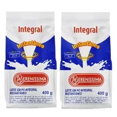 2 Unidades Leite em Pó Integral Instantaneo LA SERENÍSSIMA Sachê 400g