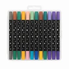 Canetas para Colorir com Glitter 2 Pontas – 48 Cores
